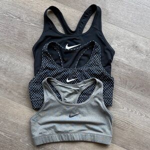 Nike Women's Sports Bra Trio - Black, Gray, Polka Dot